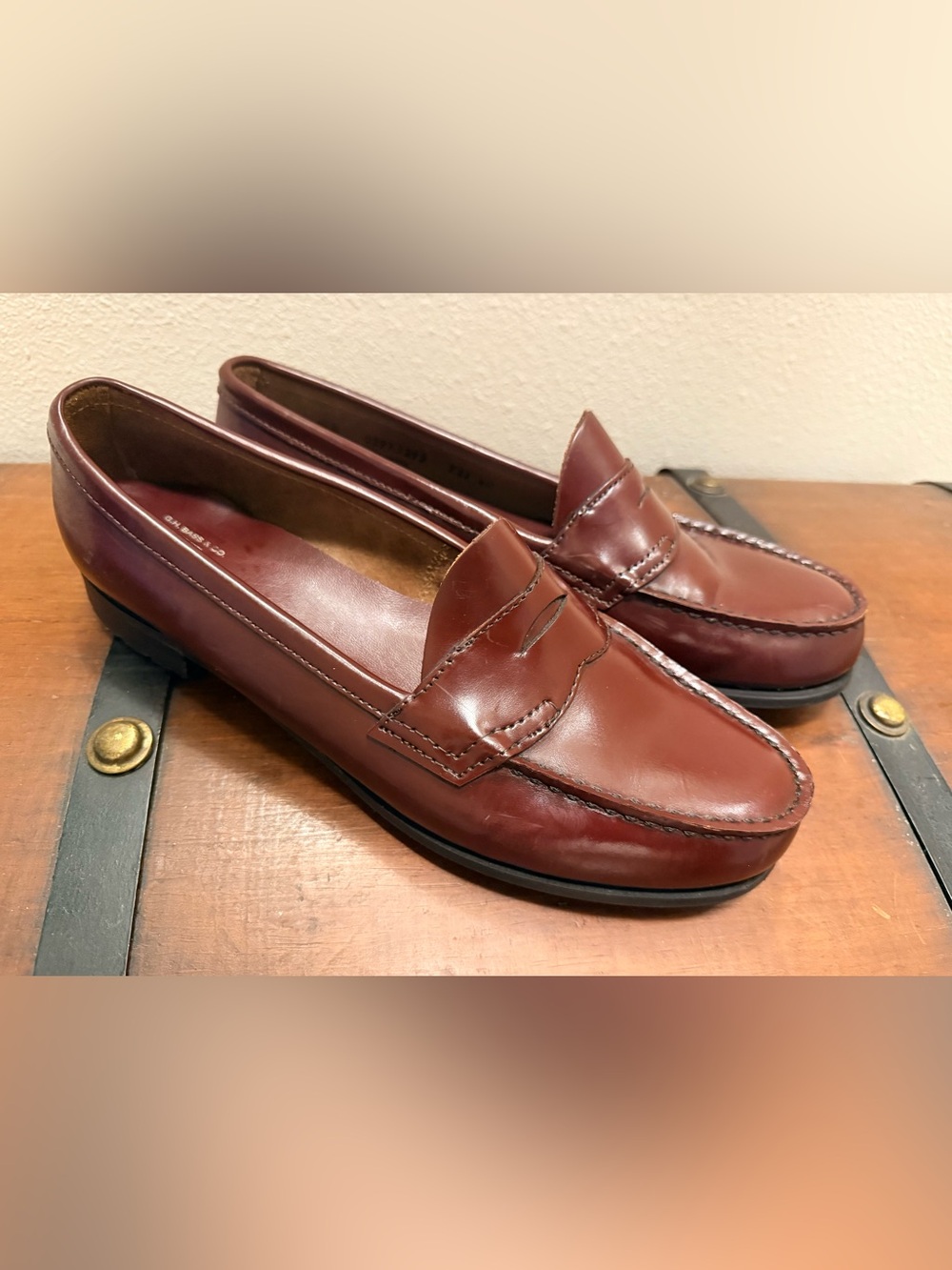 G.H. Bass & Co. Burgundy Leather Penny Loafers